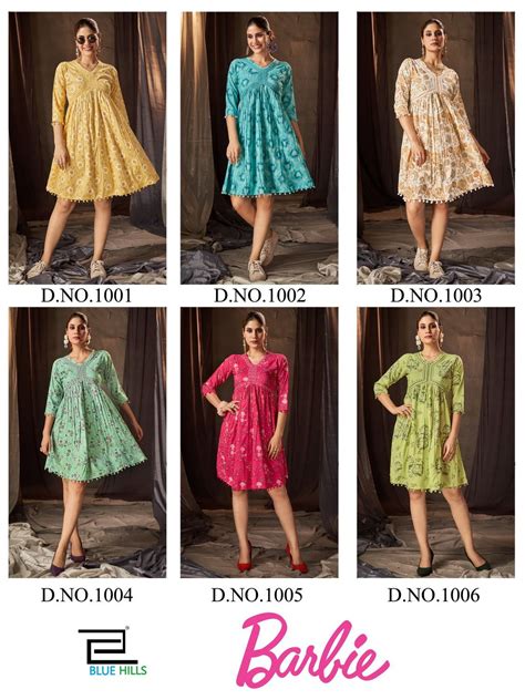 Blue Hills Barbie 14 Rayon Tunic Style Alia Cut Kurti Collection