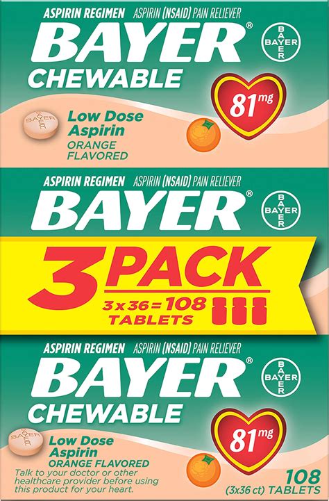 Amazon.com: Bayer Aspirin Regimen 81mg Chewable Tablets | #1 Doctor ...