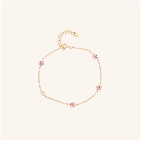 Pink Diamond Flower Bracelet – Dazzle