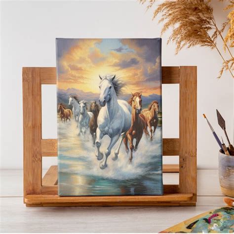Beautiful Seven Running Horses Canvas Wall Painting - Vignette Store