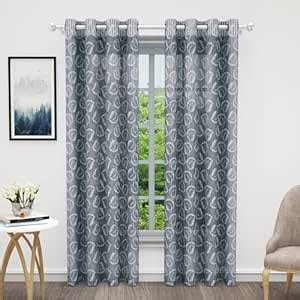 Buy MollisHomes Curtains 7 feet Long Set of 2 | Grey Transparent Sheer ...