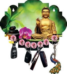 Urban handicrafts Unique Design Meditation Buddha Home Wooden 7 Hooks ...