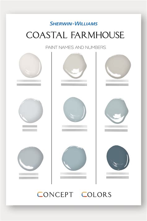 Sherwin Williams, Coastal Farmhouse Paint Palette: Whole House Paint ...