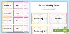Hands-On Activities for Factors and Multiples | Board Game