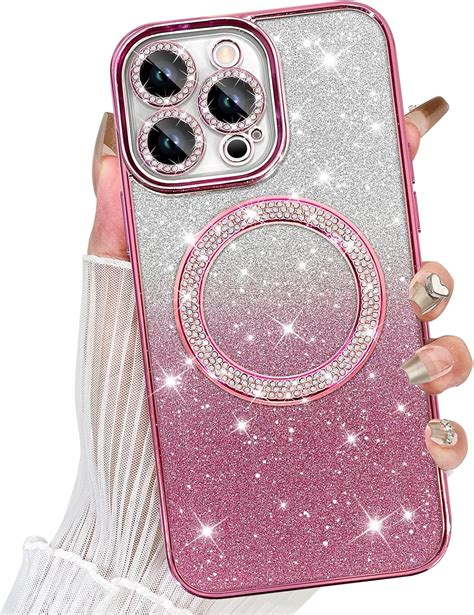 Amazon.com: TEAUGHT Bling Magnetic Case for iPhone 16 Pro [Compatible ...