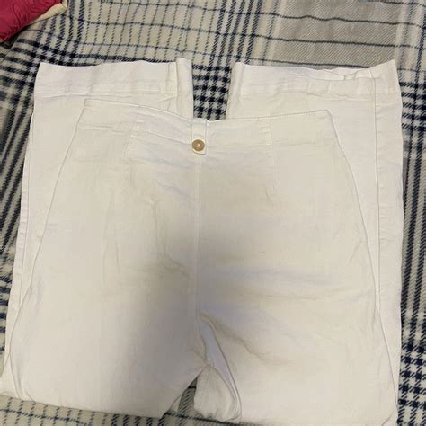 Super cute wide leg white jeans, perfect for summer... - Depop