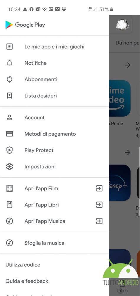 Ecco il nuovo switcher di account di Google Play Store