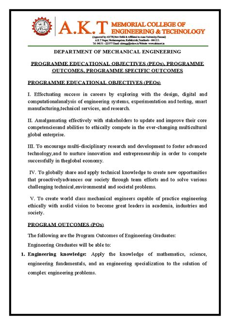 3 PEO PO CO - manual; - DEPARTMENT OF MECHANICAL ENGINEERING PROGRAMME ...