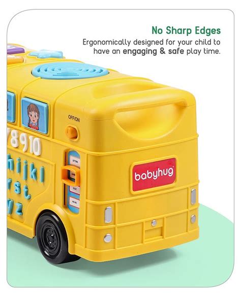 Babyhug Premium Musical Activity Yellow School Bus for Kids|Vehicle Toy ...