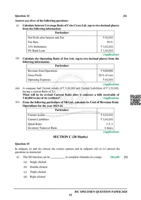 Image result for ISC Accounts Sample Paper Class 12 Sem 2