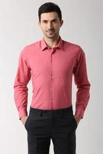 Buy Men Peach Full Sleeves Formal Shirt Online - 365064 | Peter England