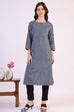 Grey Dyed Straight Pure Cotton Kurta – wforwoman