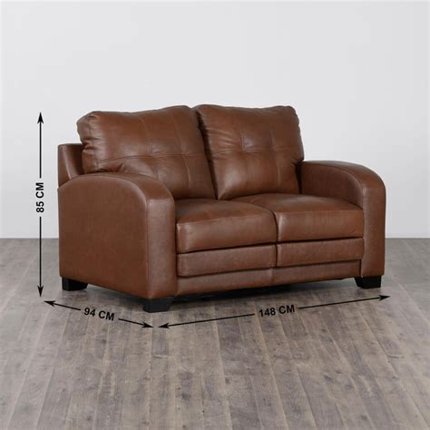 Buy Vista Half Leather 2-Seater Sofa - Brown from Home Centre at just ...