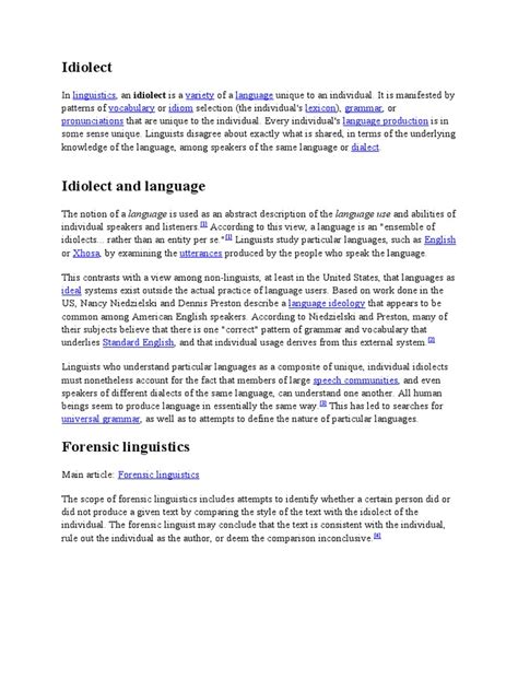 Image result for Define Idiolect with Example