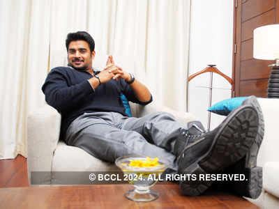 Actor R Madhavan poses for photogs during his recent visit to the city