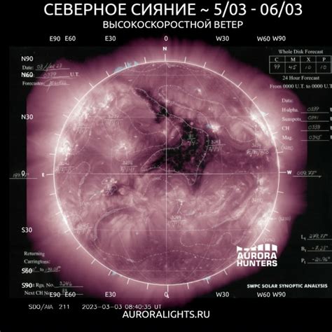 Прогноз северного сияния 5-7 марта 2023 В сторону Земли развернулась ...