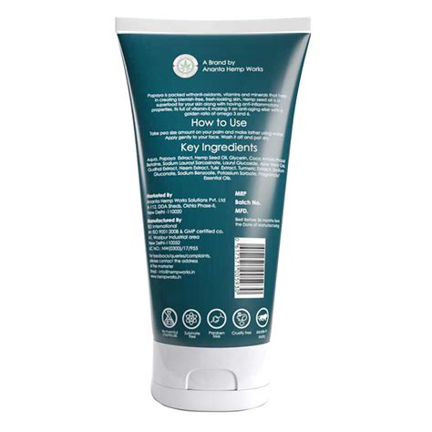 Ananta Hemp Imroz Papaya Vitamin C Face Wash, 100 ml Price, Uses, Side ...