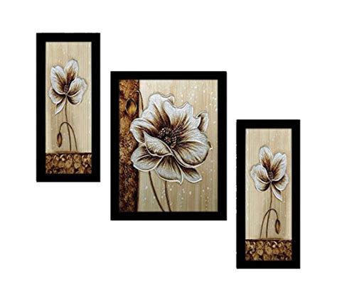 Incredible Flower Modern Art Print UV Textured Framed Painting Set of 3 ...