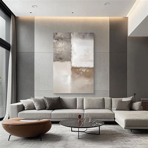 Minimal Beige Grey Abstract Wall Art for Modern Interiors | Craftico ...