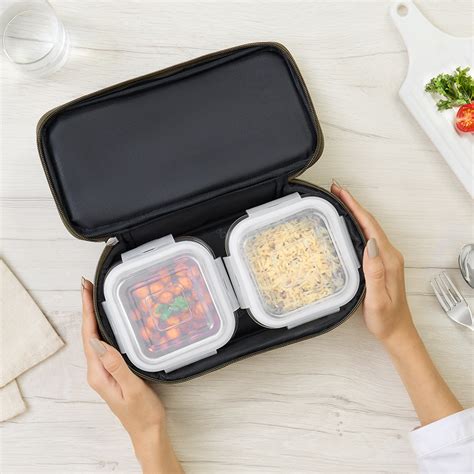 Borosil Borosil Eateasy Glass Lunchbox, Square x 2 (Flat)
