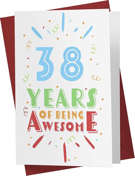 38th Birthday Card for Him Her - 38th Anniversary India | Ubuy