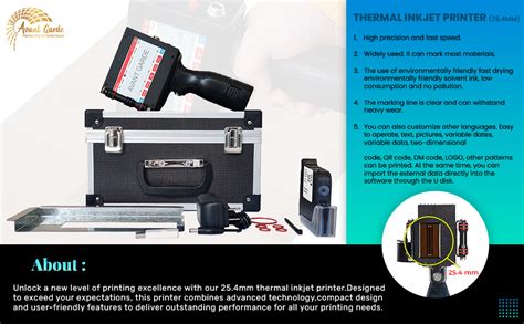 Avant Garde 25mm Handheld TIJ Thermal Inkjet Printer with Premium ...