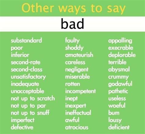 Other Ways to Say BAD - English Learn Site