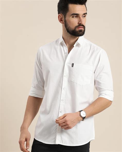 Buy Men's White Cotton Shirt Online in India at Bewakoof