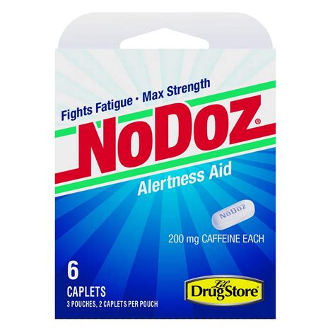No Doz Alertness Aid Tablets, Caffeine Supplement, 6 Pills (Pack of 1 ...