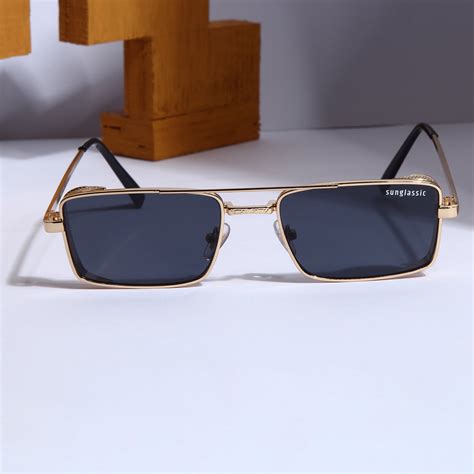 Opera Edition Gold Black Rectangle Sunglasses – Sunglassic.in