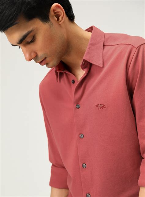 Buy Rose Vale Shirt | Semi Casual Red Cotton Shirt for Men Online | Andamen