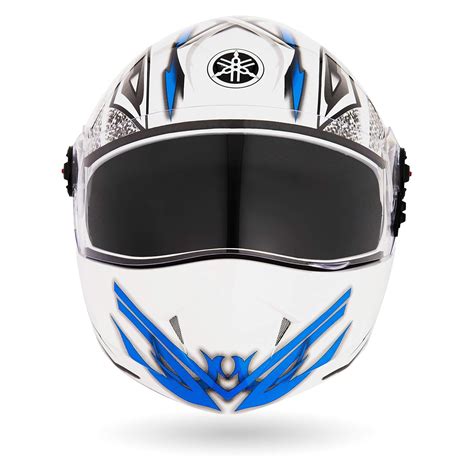 Yamaha YR5 Full Face Helmet (White & Blue, Size L) Y6AYR5WB0L16 ...