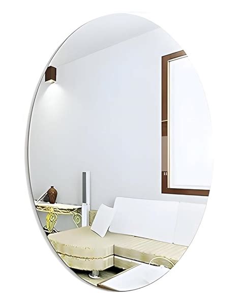 Buy Fancy Metal Goods Oval Shape Adhesive Mirror Sticker for Wall on ...