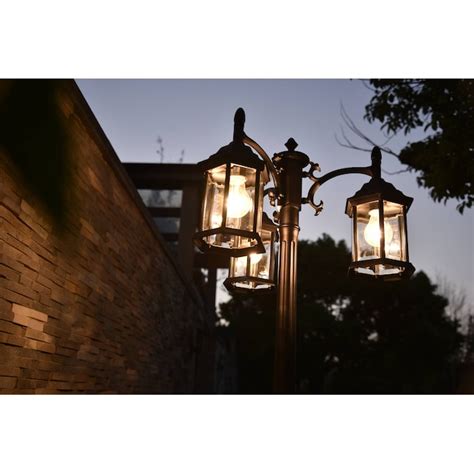 allen + roth Lamp Post Black Hardwired Incandescent Post light in the ...