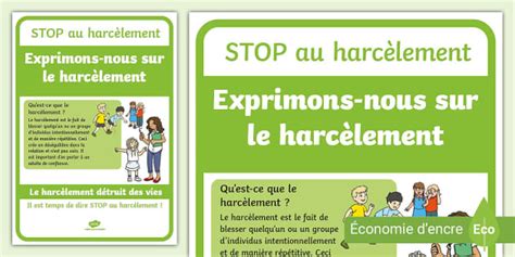 Affiche : dire stop au harcèlement (teacher made) - Twinkl
