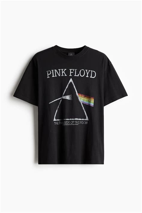 Loose Fit Vintage-look printed T-shirt - Black/Pink Floyd - Men | H&M IN