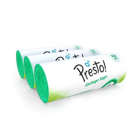 Amazon Brand - Presto! Garbage Bags | Large | 45 Count | 15 Bags X 3 ...