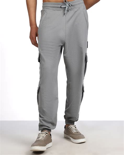 Buy Men's Dark Grey Loose Comfort Fit Cargo Joggers Online in India at ...