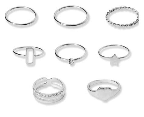 Sliver color ring 8 piece combo-3 – Isha Jewels