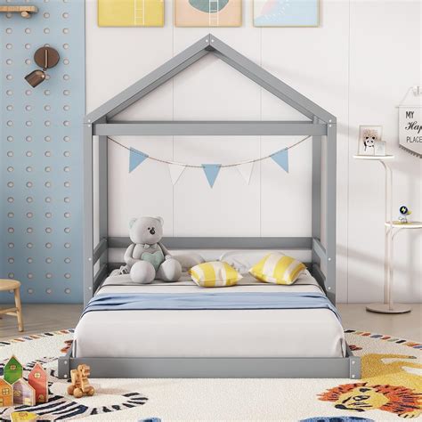 Amazon.com: Harper & Bright Designs Full Size House Bed for Kids,Full ...