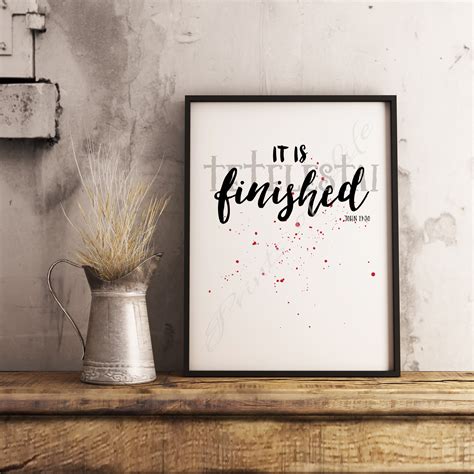 Bible Verse Art. It is Finished. John 19:30. Tetelestai. | Etsy
