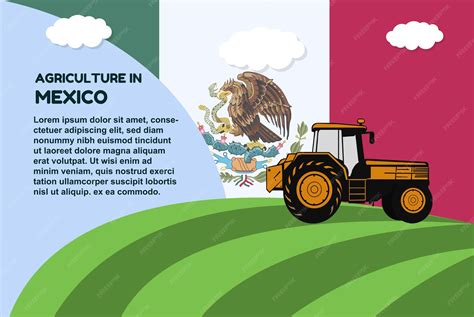 Premium Vector | Agriculture in Mexico concept banner with tractor field and text area farming ...
