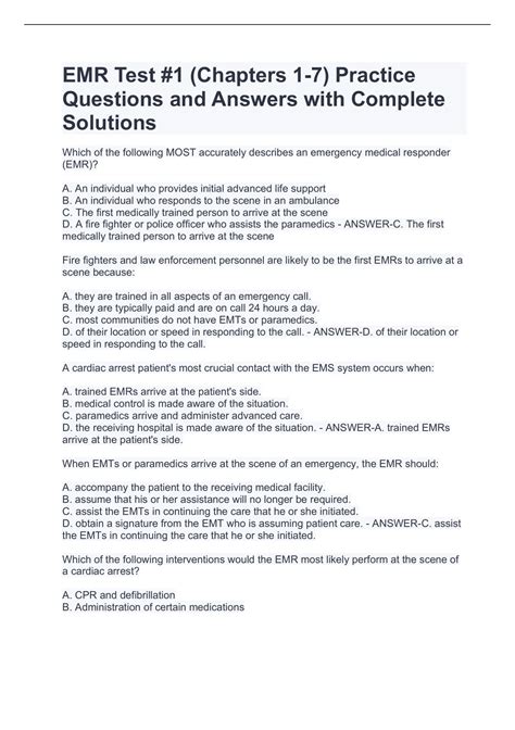 Image result for EMR Practice Questions