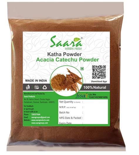SAARA Herbal Fresh Katha Powder 51G, Khair Chaal Powder,Khadir Chaal ...
