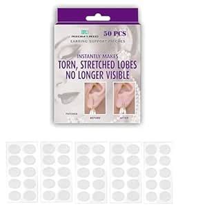 Buy RIOMTRIC Invisible Ear Lobe Support for Earrings Support Patch for ...