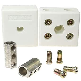 MEETOOT 2pcs 30A 2 Position 5 Hole Wire Connector Ceramic Terminal ...