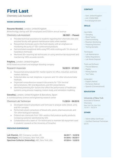 6 Chemistry CV Examples for 2026 | Resume Worded