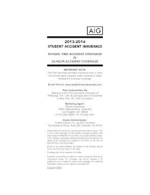 Fillable Online 24-HOUR ACCIDENT COVERAGE Fax Email Print - pdfFiller