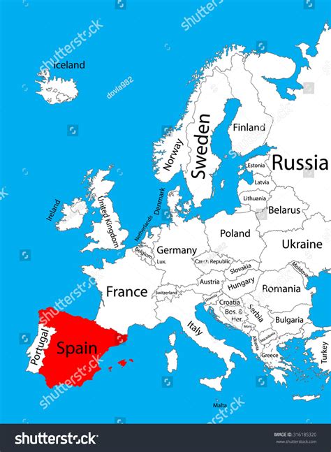 Spain High Detailed Vector Map Europe: Vector có sẵn (miễn phí bản quyền) 316185320 | Shutterstock