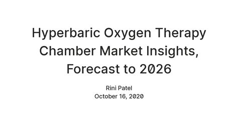 Hyperbaric Oxygen Therapy Chamber Market Insights, Forecast to 2026 ...